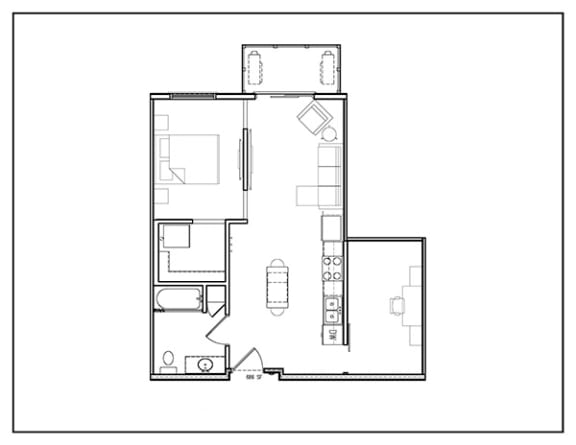 Studio plus Den, 686 sq ft