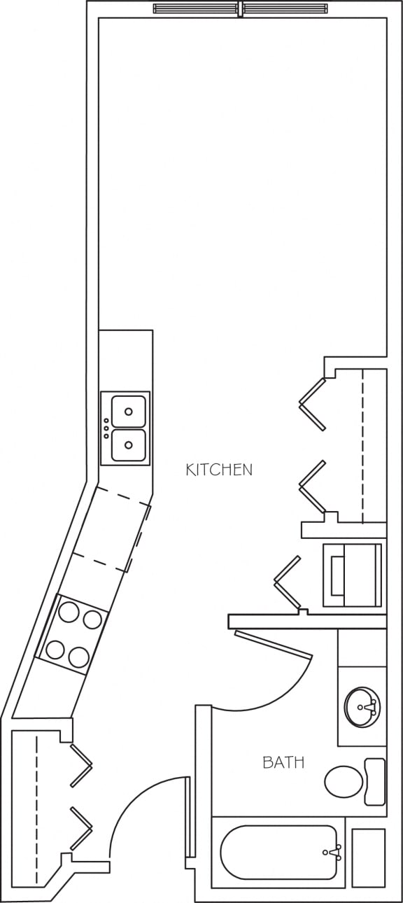 Studio 415 sq ft