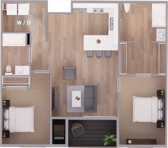 2 Bed 2 Bath 1095 ADA