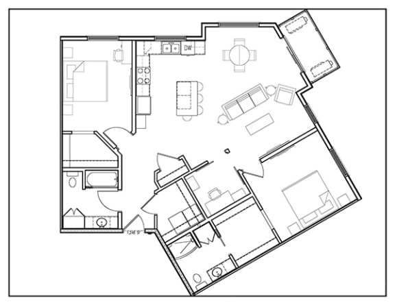 two bedroom two bathroom plus den 1248 sq ft