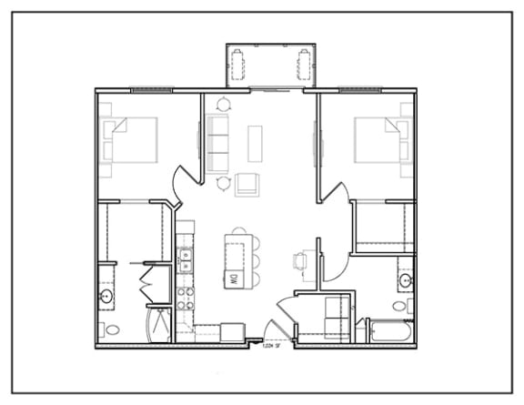 1034 sq ft, 2D