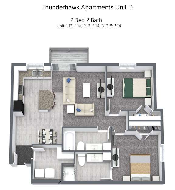 2 Bed 2 Bath
