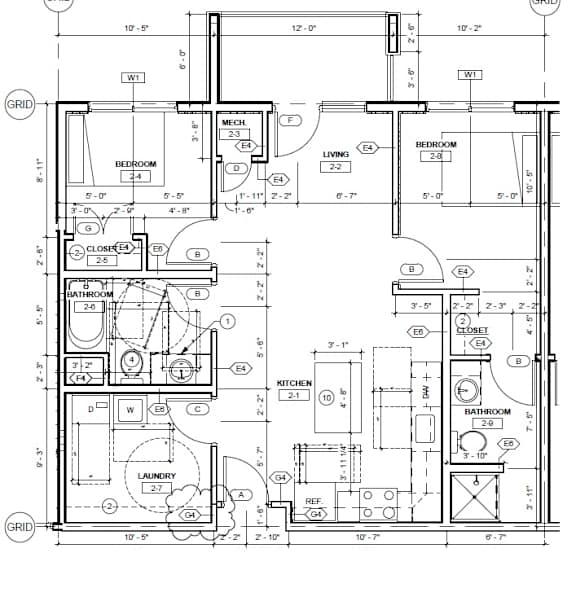 A detailed floor plan of a house with labeled rooms and dimensions.