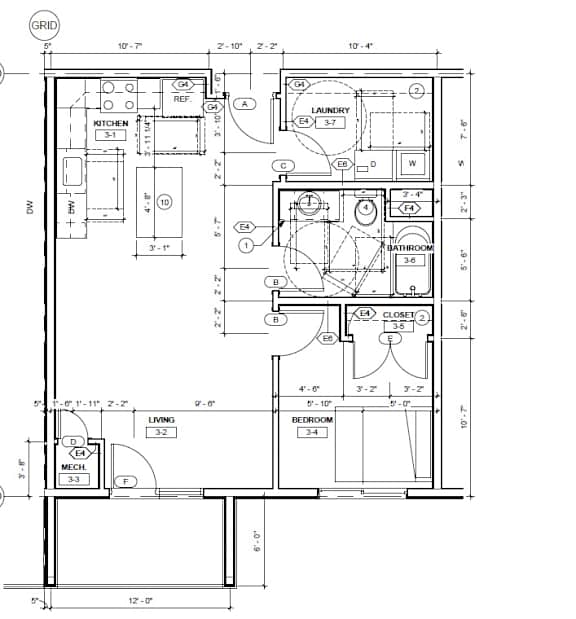 A detailed floor plan of a house with labeled rooms and measurements.