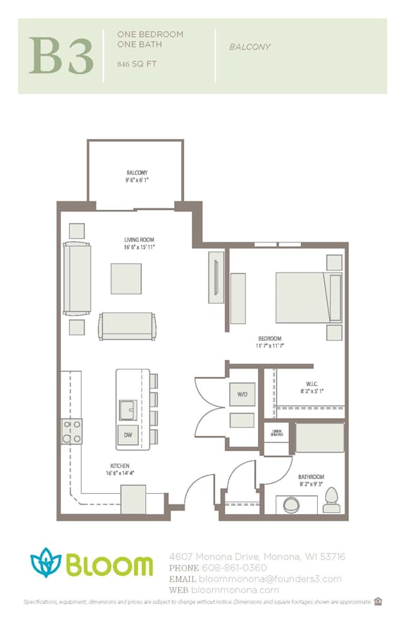 B3 Floorplan at Bloom, Wisconsin