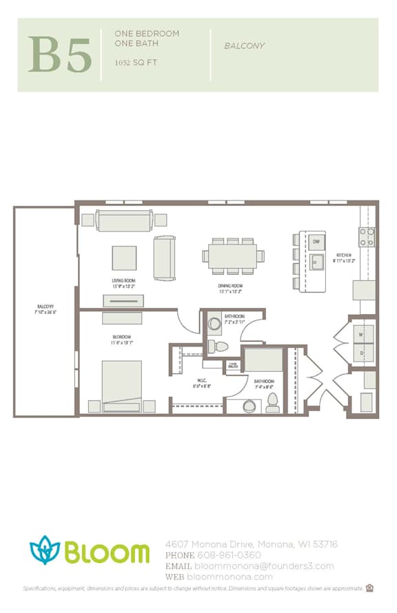 B5 Floorplan at Bloom, Monona, WI, 53716