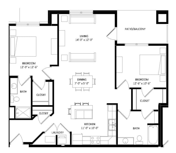 C Floor Plan at Two Points Crossing, Madison, Wisconsin
