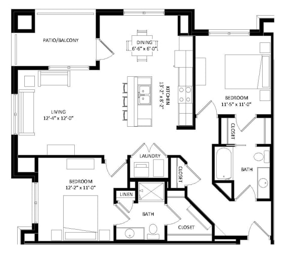Floor Plan  D1 Floor Plan at Two Points Crossing, Madison, WI