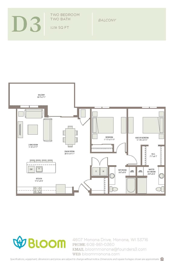 D3 Floorplan at Bloom, Monona