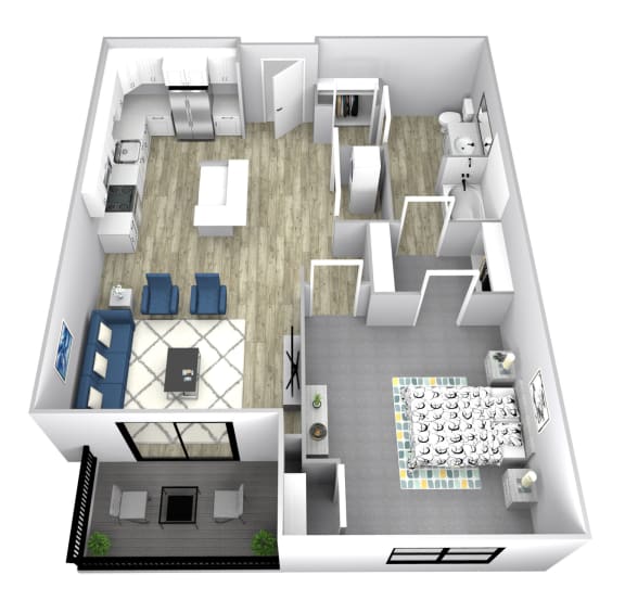 Floor Plan  1 Bedroom A Floor Plan at Two Points Crossing, Madison, WI, 53593
