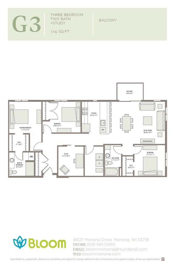 G3 Floorplan at Bloom, Monona, WI