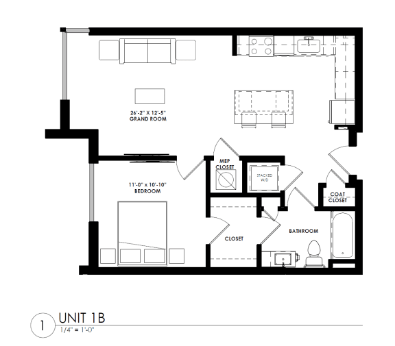 a floor plan of a house with a bedroom and a living room
