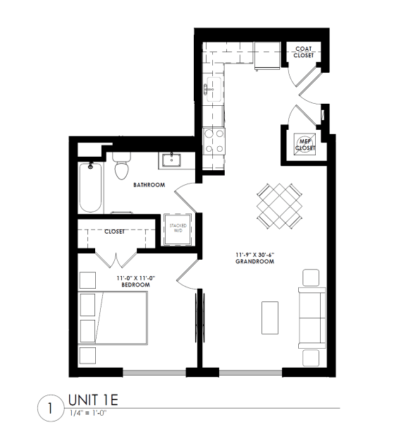 floor plan of the first level of the apartment