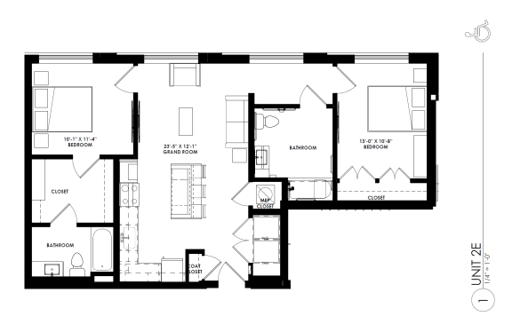 a floor plan of a house with a bedroom and a living room