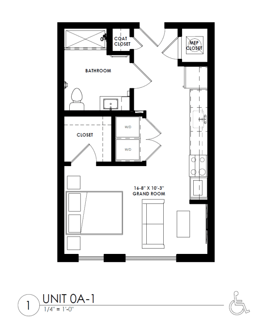 the floor plan of unit oa 1