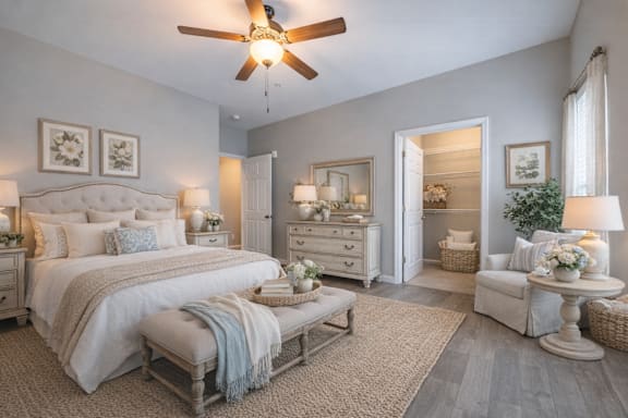 Bedroom with cozy bed at Club Villas Apartments, Kathleen, 31047