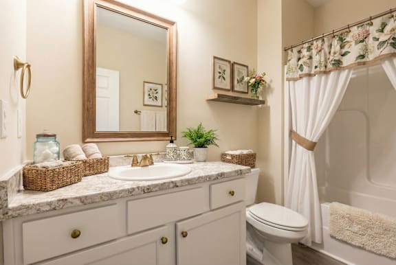 Bathroom with Mirror at Club Villas Apartments, Kathleen