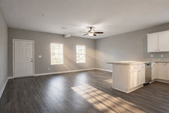 Kitchen with white counter at Club Villas Apartments, Georgia