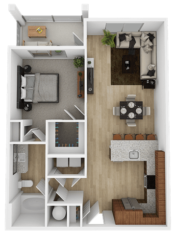 1 bed 1 bath A at The Percy Apartments, Nashville, TN