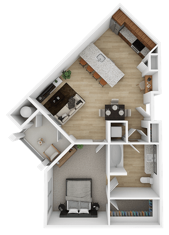 1 bed 1 bath D at The Percy Apartments, Nashville
