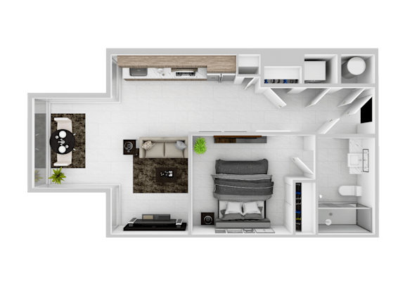 A2A Floor Plan at The 600 Apartments, Birmingham, AL