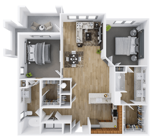 2 bed 2 bath B at The Percy Apartments, Nashville, TN, 37214