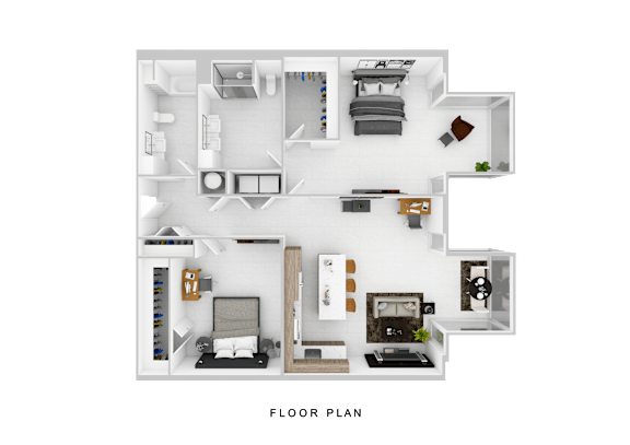 B1C Floor Plan at The 600 Apartments, Alabama