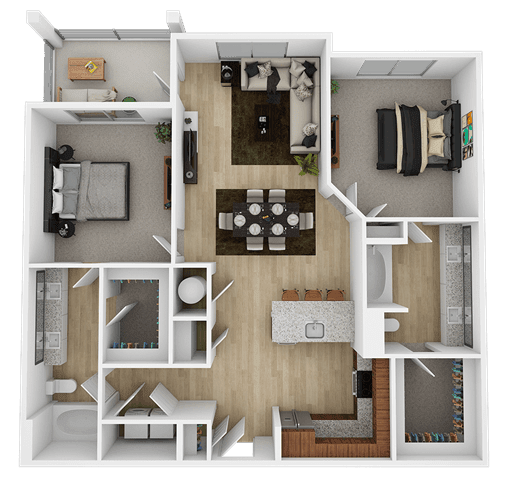 2 bed 2 bath A at The Ashton at East Park Apartments, Kennesaw, GA