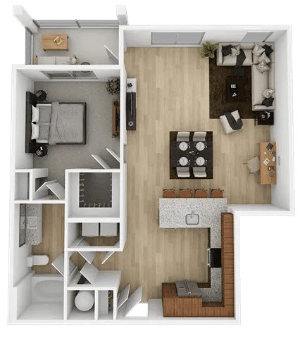 1 bed 1 bath C 1 bed 1 bath C at The Collective Upper Westside Apartments, Georgia