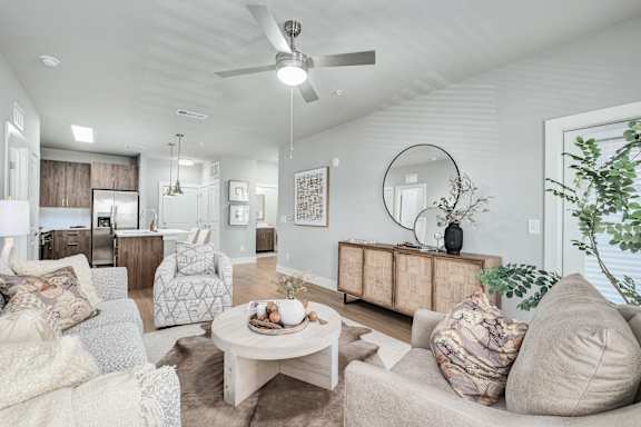 Living Area With Kitchen at The Ashton at East Park Apartments, Kennesaw, 30144