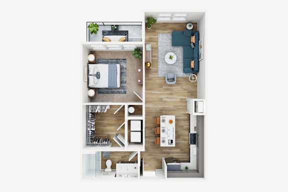 Floor Plan  1Bedroom 1Bath Floor Plan at The Parker Aiken Apartments, Aiken
