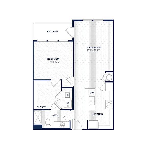 Unit A2 Floor Plan at The Parker Aiken Apartments, Aiken