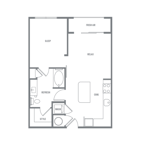 Floor Plan  UnitA0 at The Eddy at Riverview, Georgia