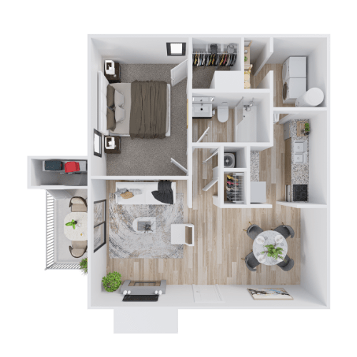 1 Bed 1 Bath Floor Plan at Governors House, Huntsville, AL
