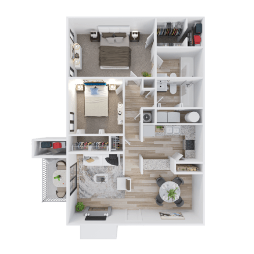 Floor Plan  2 Bed 2 Bath Floor Plan at Governors House, Alabama