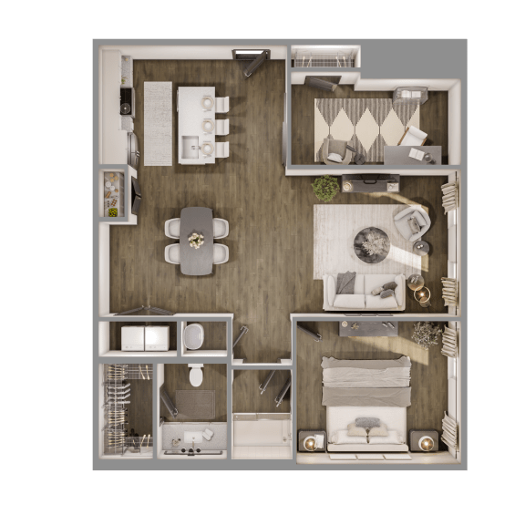 Basil floorplan at The Leo Myrtle Beach, Myrtle Beach, SC.