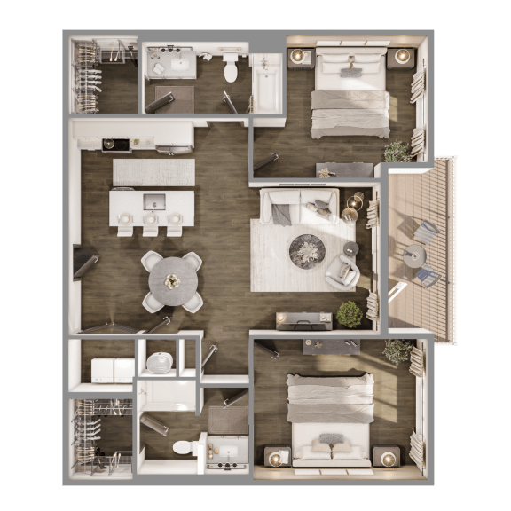 Fern floorplans at The Leo Myrtle Beach, Myrtle Beach, SC, 29579.
