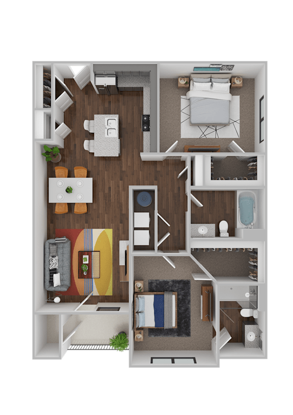 The Dunes floorplan at The Parker Myrtle Beach, Myrtle Beach, South Carolina