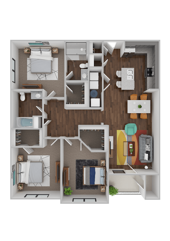 The Pelican floorplan at The Parker Myrtle Beach, Myrtle Beach, South Carolina