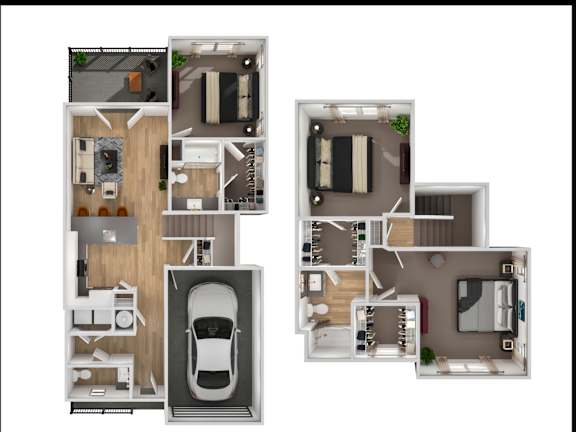 Floor Plan  3 Bedroom Floor Plan at The Beacon at 331 Apartments, Santa Rosa Beach, Florida