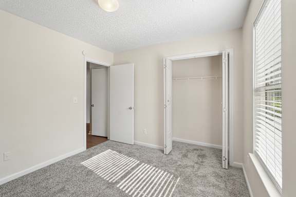 A room with a striped rug on the floor.