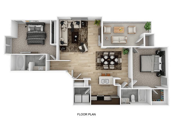 2x2 floorplan at The Chase, Burlington, NC