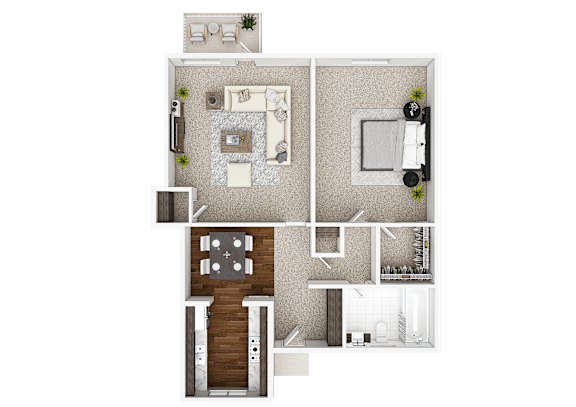 The Alpine Floor Plan at The Highlands Apartments, Charlotte