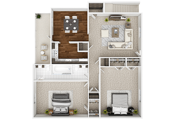 The Scotch Pine Floor Plan at The Highlands Apartments, North Carolina, 28217