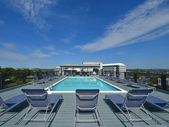 Swimming pool at 500 Fifth Apartments, Nashville