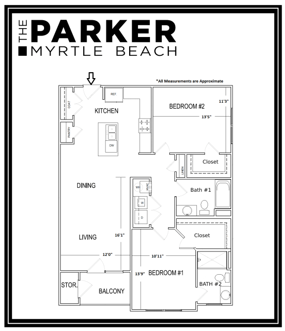 Two bedroom Two Bathroom The Parker Myrtle Beach at The Parker Myrtle Beach, Myrtle Beach, SC, 29588
