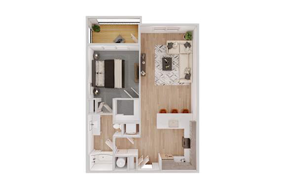 1 bed 1 bath A 1 bed 1 bath A at The Delaney at East Park Apartments, Georgia
