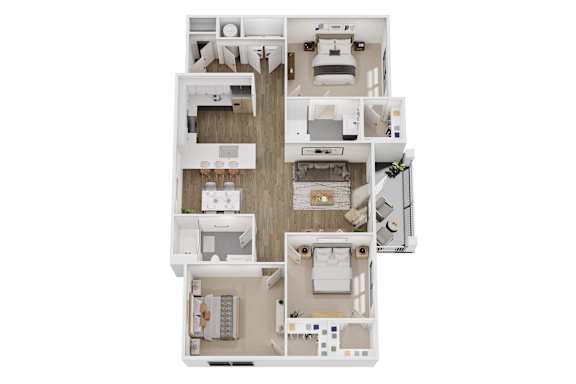 3 bed 2 bath at The Ashton at East Park Apartments, Georgia, 30144