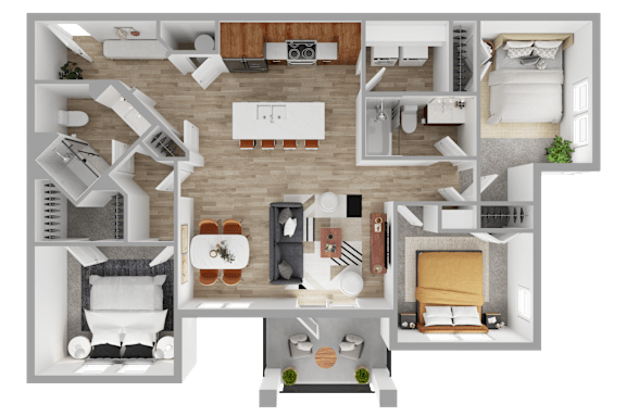 3 bed 2 bath D at The Waverly at Winter Haven Apartments, Winter Haven, Florida