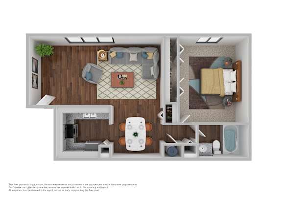 A2 Floor Plan at Westchester Apartments, Garner, North Carolina